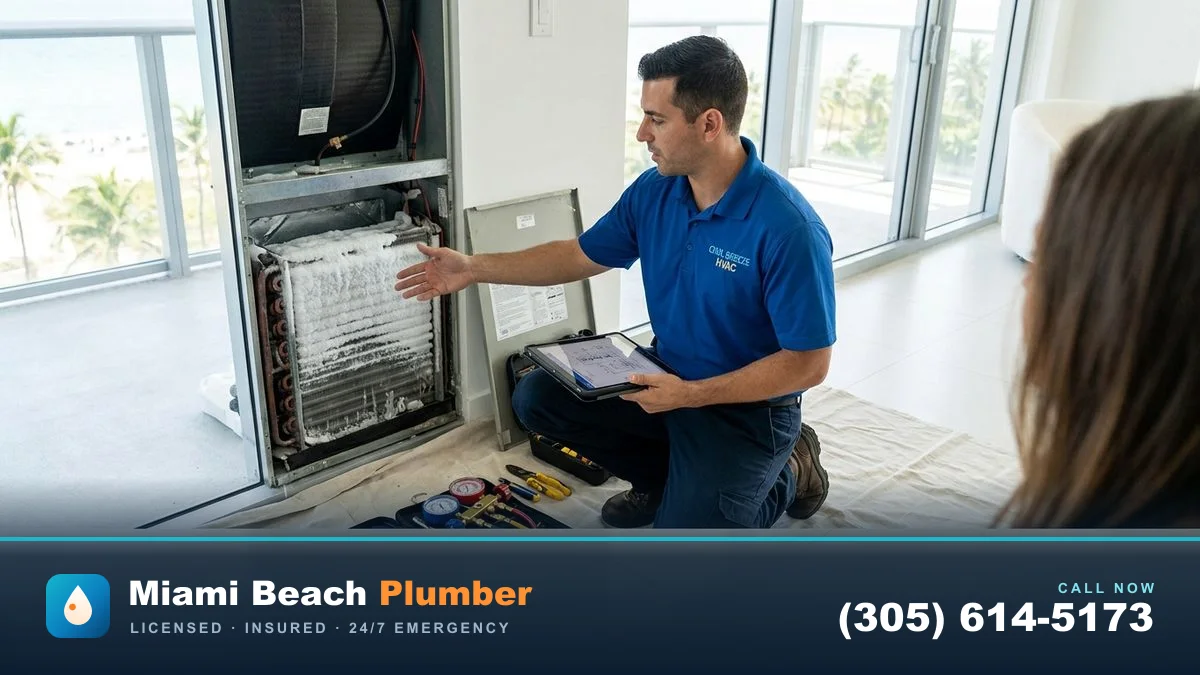 Why Is My AC Frozen (Iced-Up Coil) and How Do I Fix It? in Miami by Miami Beach Plumber — call (305) 614-5173