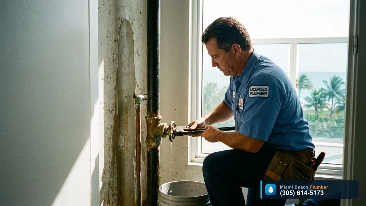 Leaks, Risers & Shut-Off Valves, Condo Plumbing in Miami Beach by Miami Beach Plumber, call (305) 614-5173