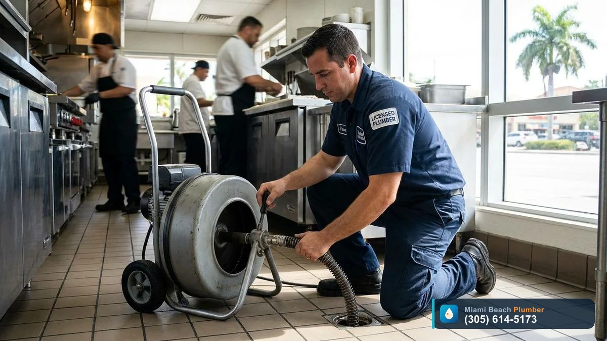 Commercial & Restaurant Drain Cleaning, Drain Cleaning in Miami by Miami Beach Plumber, call (305) 614-5173